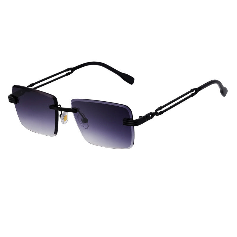 Vince Gradient Square Sunglasses – Rimless Luxe for Men