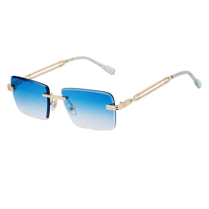 Vince Gradient Square Sunglasses – Rimless Luxe for Men