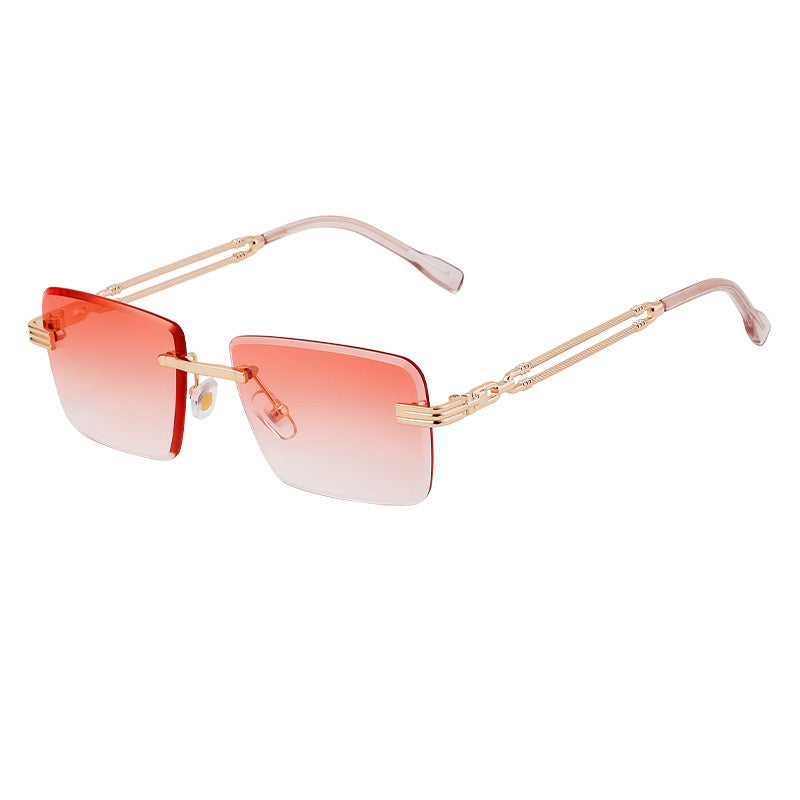Vince Gradient Square Sunglasses – Rimless Luxe for Men